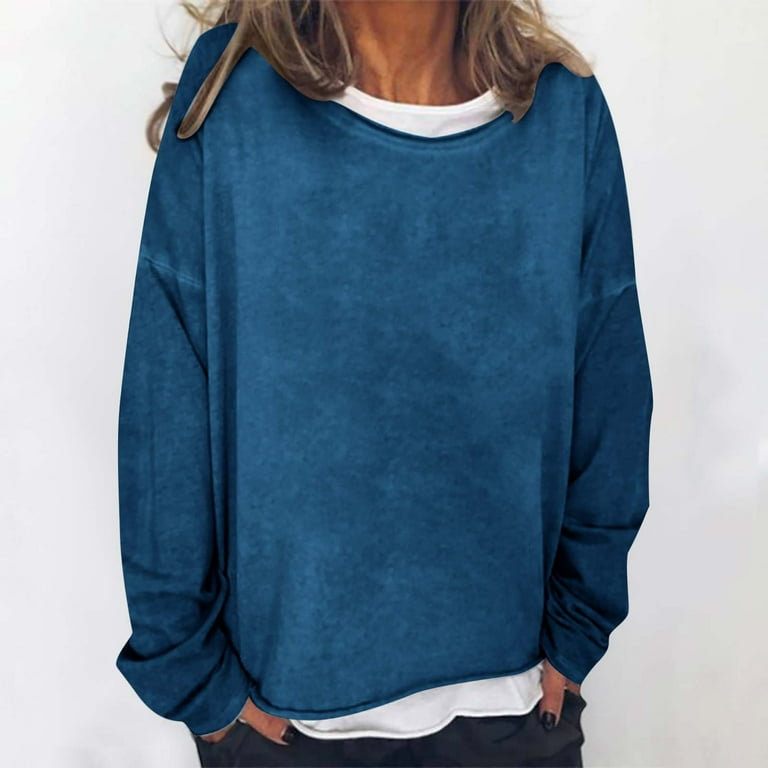 Frostluinai Oversized Sweatshirt for Women Scoop Neck Lounge