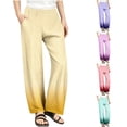 thumbnail image 1 of Frostluinai Palazzo Pants for Kids Girls High Waist Baggy Straight Wide Leg Pants Funny Gradient Lounge Trousers Yoga Workout Gym Pants, 1 of 9