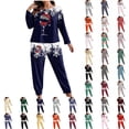 thumbnail image 1 of Frostluinai Plus Size Pajama Sets for Women 2 Piece Snowflake Christmas Long Sleeve Sleepwear Xmas Tree Pj Bottoms Loungewear XL-5XL, 1 of 7