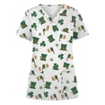 thumbnail image 1 of Frostluinai Printing Working Uniform Nursing Uniform For Womens Scrubs Tops Color Casual Working Uniform With Pocket V-Neck Work Utility&Safety Tops Nursing Worker Protective Clothing Top, 1 of 3