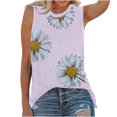 thumbnail image 1 of Frostluinai Savings Clearance 2023! Women Plus Size Tanks Tops Summer Sleeveless Casual Boho Shirts Sunflower Graphic Print Tunics O-neck Tee Camis, 1 of 4