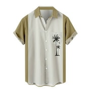 Frostluinai Savings Clearance 2024! Mens T-shirts Plus Size Shirts Mens Floral Hawaiian Shirts Short Sleeve Button Down Beach Shirts