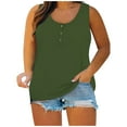 thumbnail image 1 of Frostluinai Savings Clearance 2024! Tank Tops for Women Plus Size Tops Basics Solid Button Down Vest Scoop Neck Sleeveless Blouse Shirts, 1 of 7