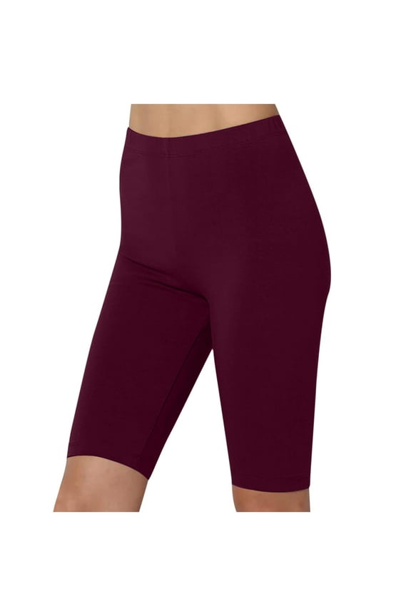 Women's Biker Shorts Stretchy Hight Waisted Yoga Shorts Solid Color Slim Fit Athletic Gym Pants Compression Shorts for Women