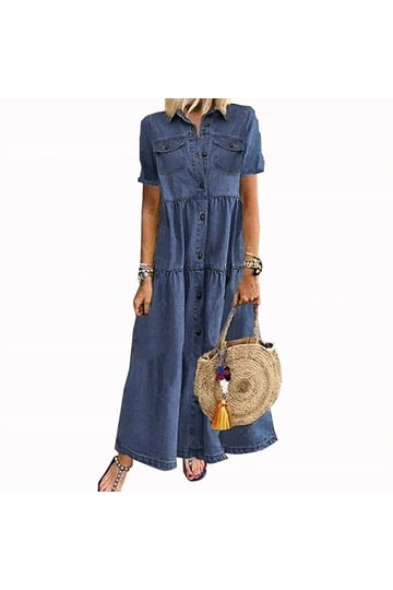 knee length dresses for ladies Mylie Denim Maxi Dress main image 0