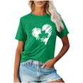 thumbnail image 1 of Frostluinai Women's Tops Casual Loose Fit Short Sleeve Crew Neck T-shirts St. Patrick's Day Printed Green Summer Tee, 1 of 5