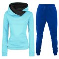 thumbnail image 1 of Frostluinai Sets for Women Clothing Two Piece Workout Hooded Sweatshirt Lightweight Jogger Pants Long Sleeve Drawstring Waist Sweatsuit with Pocket, 1 of 3