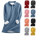 thumbnail image 1 of Frostluinai Sherpa Fleece Lined Sweatshirts Women Lapel Collar Button Up Long Pullover Solid Long Sleeve Warm Fall Sweatshirts S-2XL, 1 of 6