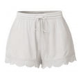 thumbnail image 1 of Frostluinai Shorts For Women Pants Fashion Lace Plus Size Rope Tie Shorts Yoga Sport Pants Drawstring Splice Casual Elastic Waist Pocketed Loose Summer Workout Shorts, 1 of 3