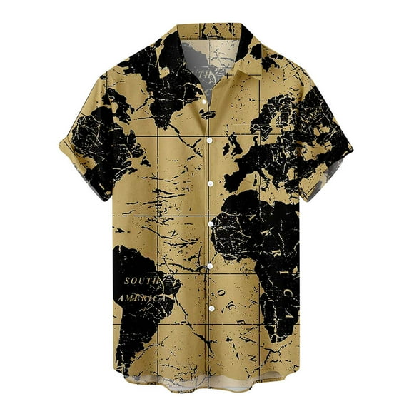 Frostluinai Savings Clearance 2024! Mens T-shirts Plus Size Shirts Floral Hawaiian Shirts Short Sleeve Button Down Beach Shirts