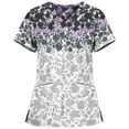thumbnail image 1 of Transer plus size tops for women Women Scrubs Top Women's Working Uniform Nursing Uniform With Two Pockets Short Sleeve V-neck Summer Blouse, 1 of 3