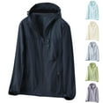 thumbnail image 1 of Frostluinai Sun Protection Gifts Womens and Mens Lightweight Running Jacket Solid UPF Hoodie with Zip Pockets for Fishing Hiking Travel, 1 of 7