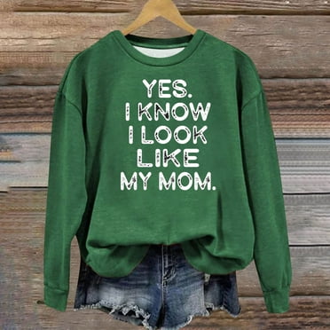 Frostluinai Sweatshirt for Women Crew Neck Long Sleeve Lounge Pullover Funny Letter Print Sweat Shirts Lightweight Sweatshirts no Hood
