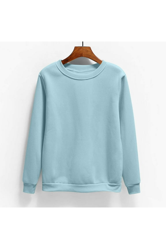 Sweatshirt for Women Long Sleeve Casual Pullover Crew Neck Loose Sweat Shirts Plus Size Solid Color Fall Sweatshirts Womens Sweatshirts