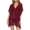 thumbnail image 1 of Frostluinai Swimsuit Coverup For Women Lace Crochet Dress Mesh Knitting Smock Tops Plus Size Sarong Swimsuit Coverups For Beach Swimwear Bathing Suit, 1 of 5