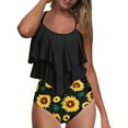 thumbnail image 1 of Frostluinai Swimsuit Women Bathing Suit For Women Plus Size Swimsuit For Women Women'S High Waist Flounce Ruffle Top Bikini Swimsuits Tummy Control Bottoms Two-Piece Bathing Suits Flounce Peplum, 1 of 4