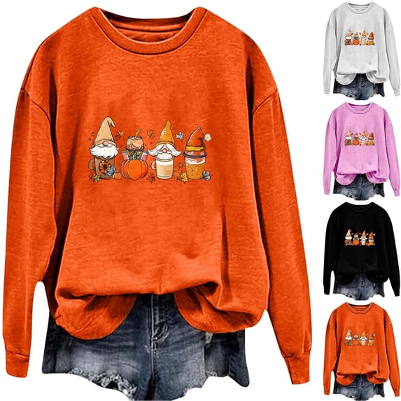 Frostluinai Thanksgiving Sweatshirt Women Long Sleeve Crewneck Pumpkin Sweat Shirts Funny Holiday Graphic Pullover Womens Gifts