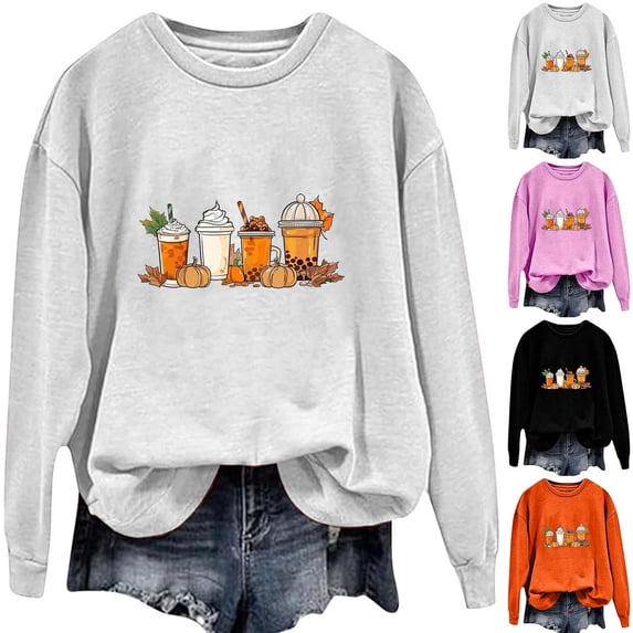 Frostluinai Thanksgiving Sweatshirt Women Long Sleeve Crewneck Pumpkin Sweat Shirts Funny Holiday Graphic Pullover Womens Gifts