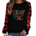 thumbnail image 1 of Frostluinai Ugly Christmas Sweaters For Women Funny Cute Printed Plus Size Pullover Shirt Christmas Clearance Items For Women Merry Christmas Winter Round Neck Raglan Sleeves T-shirt Casual Loose, 1 of 5