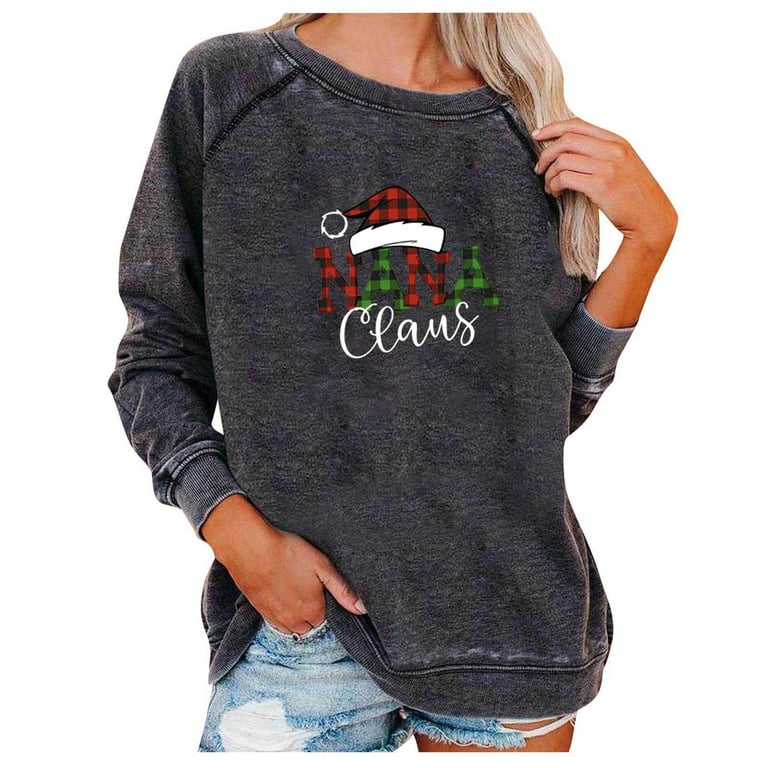 Frostluinai Ugly Christmas Sweaters For Women Funny Cute Reindeer Plus Size  Pullover Shirt Christmas Clearance Items For Women,Womens Casual Printing