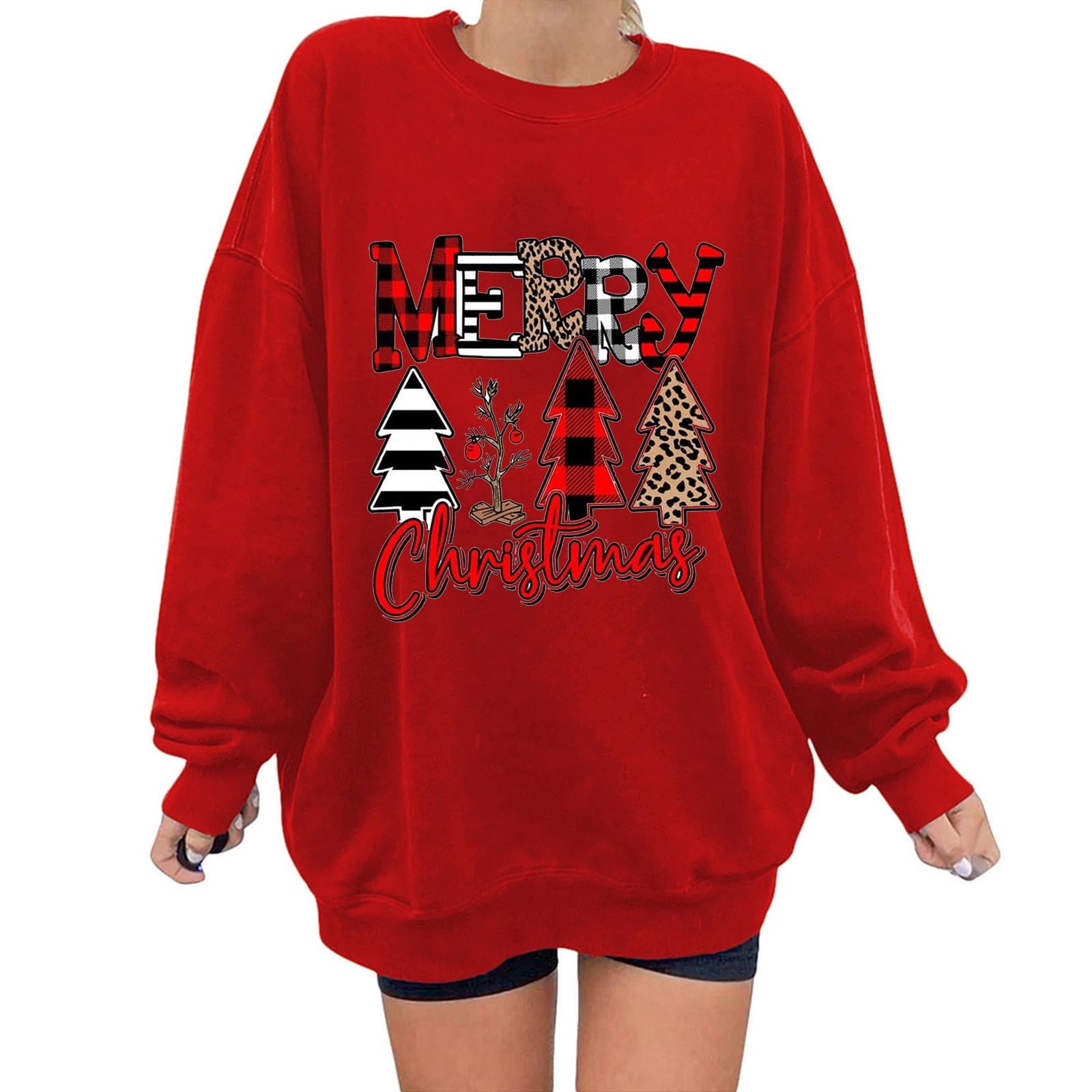 Frostluinai Ugly Christmas Sweaters For Women Funny Plus Size Chirstmas ...