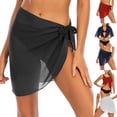 thumbnail image 1 of Frostluinai Women Beach Sarong Semi-Sheer Chiffon Swimsuit Wrap Skirt Short Sarong Bikini Cover-up for Beachwear Swimwear, 1 of 9