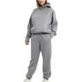 thumbnail image 1 of Frostluinai Women's Athletic Clothing Sets Oversized Hoodies Elastic Waist Sweatpants 2 Piece Long Sleeve Fall Sweatsuits with Pocket, 1 of 5
