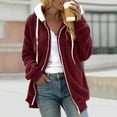 thumbnail image 1 of Frostluinai Women's Fuzzy Fleece Winter Coats Full Zip Hooded Jacket Coats Long Sleeve Warm Thicked Overcoats Plus Size Outerwear Clearance, 1 of 5