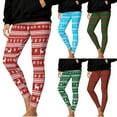 thumbnail image 1 of Frostluinai Women's High Waist Christmas Leggings Striped Reindeer Sknowflake Printed Holiday Tights Christmas Womens Gift Sets, 1 of 10