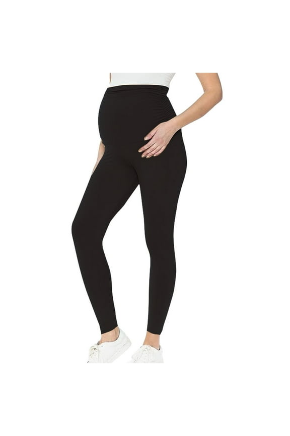Women's Maternity Leggings Over The Belly High Waisted Yoga Workout Pregnancy Pants Solid Stretch Leggings Activewear for Women