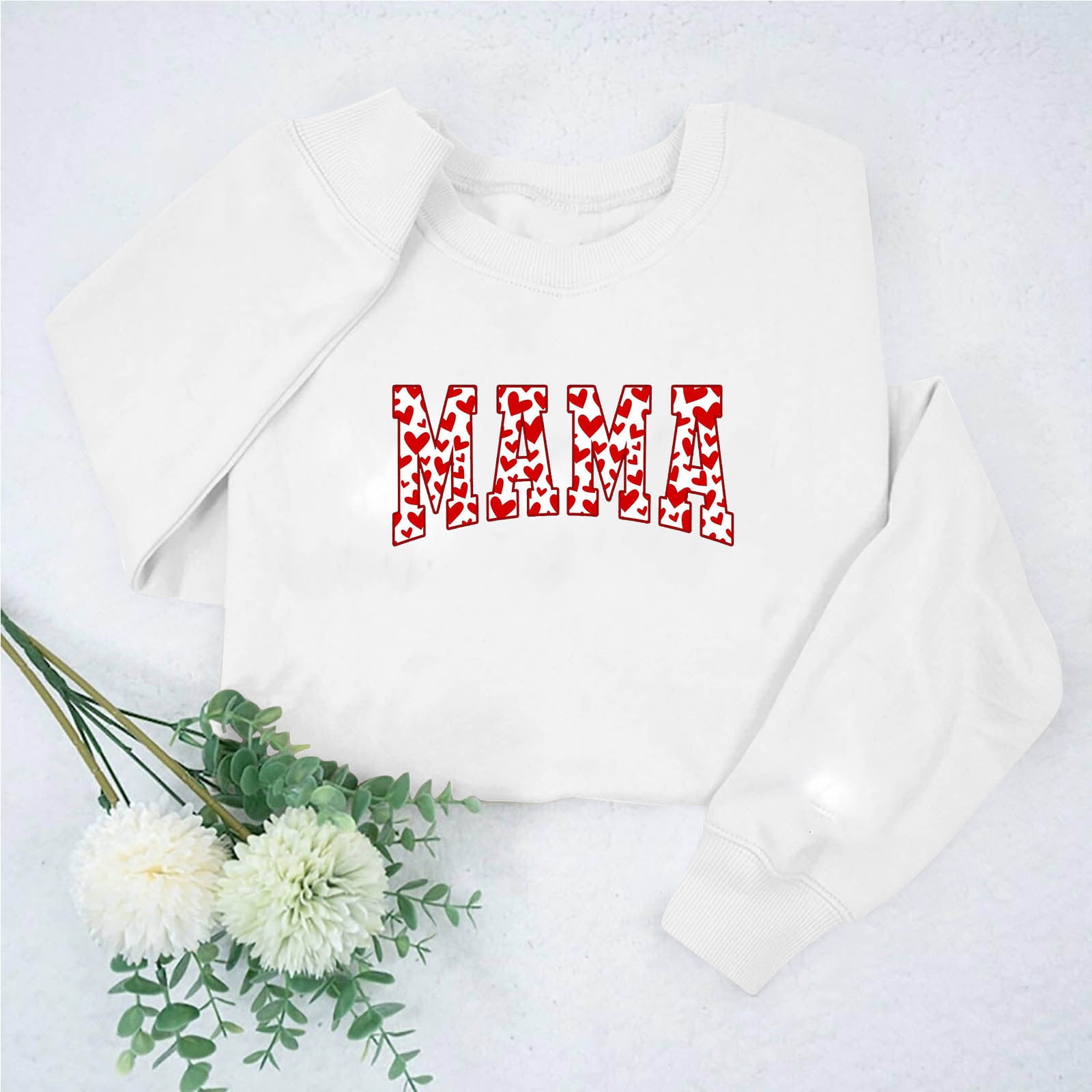 Funny Mom Sweatshirt - "Somebody's Jolly Ass Mama" Graphic Crewneck Pullover, Long Sleeve Cotton Blend Top - View #11