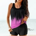 thumbnail image 1 of Frostluinai Women's Tankini Swimsuits Loose Fit Athletic Bathing Suits Trendy Color Block Tankini 2 Piece Pleated Swim Tank Tops Boyshorts, 1 of 6