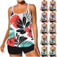 thumbnail image 1 of Frostluinai Women's Tankini Swimsuits Trendy Bathing Suits Two Piece Casual Floral Graphic Swim Camisoles Boyshorts Boho Tankini Swimwear, 1 of 6