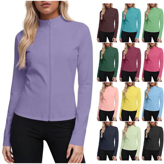 Frostluinai Women's UPF 50+ Sun Shirts Protection SPF Crop Jacket UV Protection Long Sleeve Full Zip Clothing Lightweight Jackets Coffee XXXXL