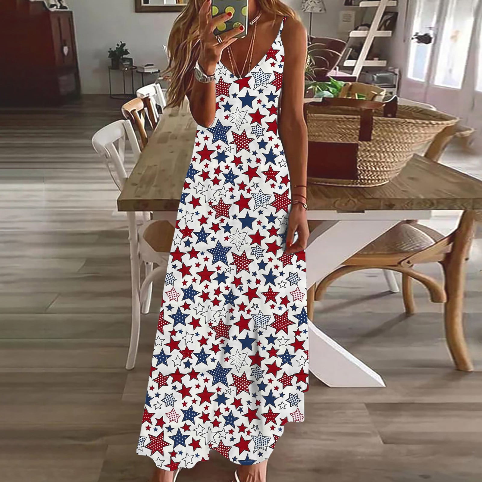 Frostluinai Wedding Guest Dresses for Women 4th of July Party Maxi Dress V Neck Spaghetti Strap Sparkly Dress Red White and Blue Dress Frostluinai Wedding Guest Dresses for Women 4th of July Party Maxi Dress V Neck Spaghetti Strap Sparkly Dress Red White and Blue Dress
