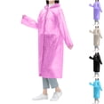 thumbnail image 1 of Frostluinai Womens Clear Crystal Rain Poncho Hooded Heavy Duty Waterproof for Storm Summer Portable, 1 of 6
