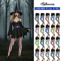 Frostluinai Womens Halloween Striped Leggings Stretch High Waist Yoga Gym Leggings Color Block Slim Fit Tight Comzy Party Leggings