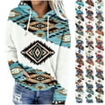 thumbnail image 1 of Frostluinai Womens Hoodies Aztec Cow Westerna Graphic Sweatshirts for Women Drawstring Fleece Lined Pullover Fall Hoodie with Pocket, 1 of 6