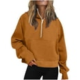 thumbnail image 1 of Frostluinai Womens Hoodies Half Zip Long Sleeve Raglan Sweatshirts Basic Solid Color Workout Pullover Plus Size Hoodies with Pocket Womens Gifts, 1 of 6