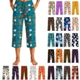 thumbnail image 1 of Frostluinai Womens Pajama Pants Capri Lounge with Pockets Comfy Drawstring Pj Bottoms Casual Halloween Ghosts Pumpkin Graphic Print Sleepwear S-3XL, 1 of 6