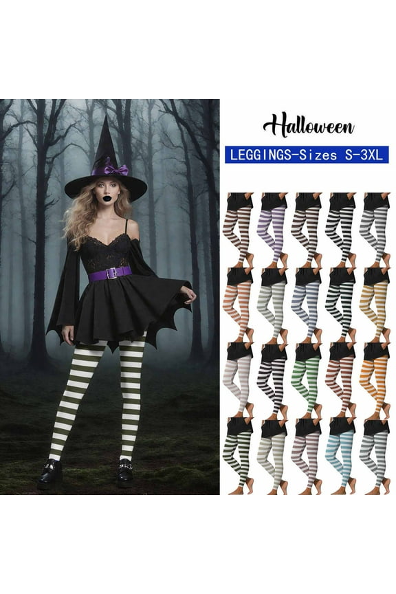 Womens Plus Size Graphic Legging High Waist Stretch Halloween Tights Striped Holiday Yoga Gym Leggings