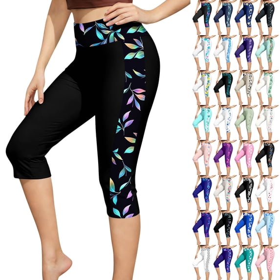 Frostluinai Womens Plus Size Swimsuits Floral Print Modest Rash Guard Capris Tankini Bathing Suits Bottoms Beach Swimwear Multicolor L