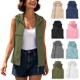 thumbnail image 1 of Frostluinai Womens Quick Dry Hooded Vest Sleeveless Zip up Vests Lightweight Summer with Pockets for Hiking Travel Daily Wear S-3XL, 1 of 10