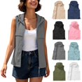 thumbnail image 1 of Frostluinai Womens Quick Dry Hooded Vest Sleeveless Zip up Vests Lightweight Summer with Pockets for Hiking Travel Daily Wear S-3XL, 1 of 10