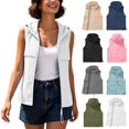 thumbnail image 1 of Frostluinai Womens Quick Dry Hooded Vest Sleeveless Zip up Vests Lightweight Summer with Pockets for Hiking Travel Daily Wear S-3XL, 1 of 10