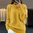 thumbnail image 1 of Frostluinai Womens Rolled Turtleneck Sweaters Long Sleeve Fuzzy Knit Sweaters Basic Solid Color Knit Sweaters Warm Fall Knit Pullover, 1 of 6