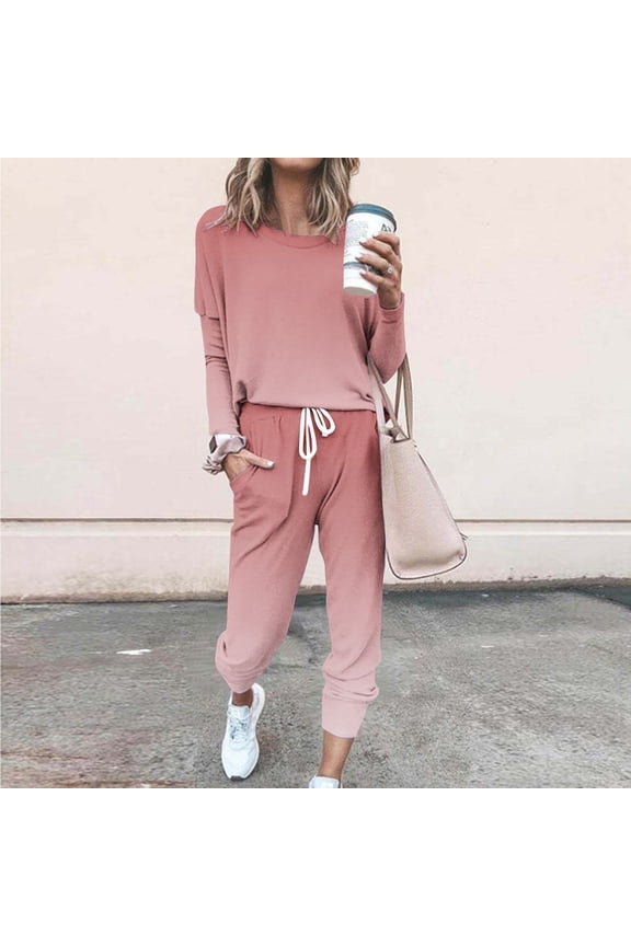 Womens Sets 2 Piece Outfits Long Sleve Tracksuits Casual Loose Jogger Sweatsuits Plus Size Gradient Sets with Pocket Gifts