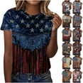thumbnail image 1 of Frostluinai Womens Short Sleeve Holiday Shirt Crew Neck Independence Day Tops Lightweight Summer Tshirts Plus Size Patriotic Graphic Tees, 1 of 4