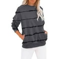 thumbnail image 1 of Frostluinai Womens Striped Pullover Tops with Pocket Long Sleeve Color Block Shirts Crew Neck Lounge T Shirts Lightweight Spring Sweat Shirts, 1 of 4