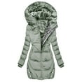 thumbnail image 1 of Frostluinai Womens Thicked Winter Coats Sherpa Fleece Lined Mid Long Puffer Jackets Zip up Hooded Thicked Parka Jackets Solid Quilted Outerwear with Pocket, 1 of 6